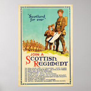 Póster de reclutamiento del regimiento escocés Seg