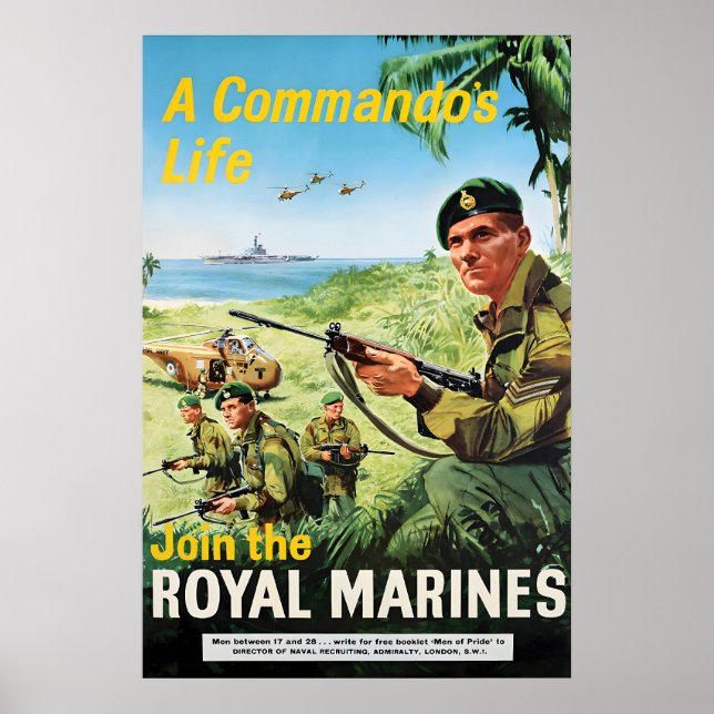 Póster de reclutamiento La vida de un comando. Úne (Frente)