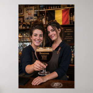 Póster de recuerdo de bar belga