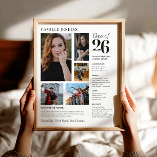 Póster de recuerdo de collage de fotos de la promo