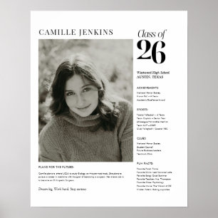 Póster de recuerdo de foto senior de la promoción 