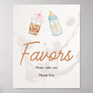Póster de Recuerdos de Baby Shower de Café en Prep