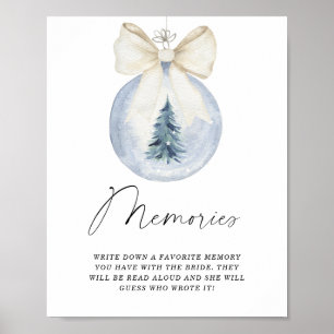Póster de recuerdos de invierno de Navidad con la