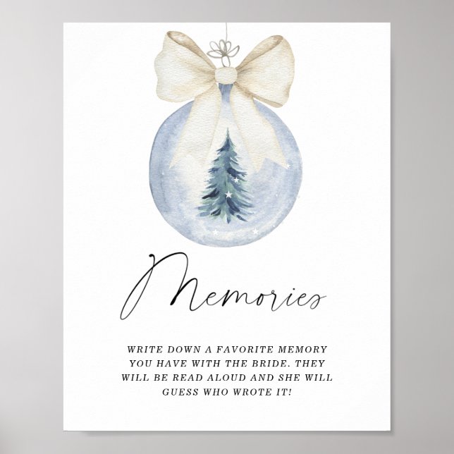 Póster de recuerdos de invierno de Navidad con la  (Frente)