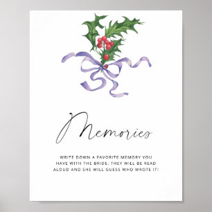 Póster de recuerdos de invierno de Navidad con la 