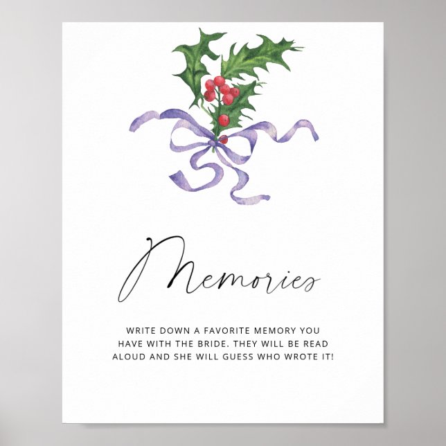 Póster de recuerdos de invierno de Navidad con la  (Frente)