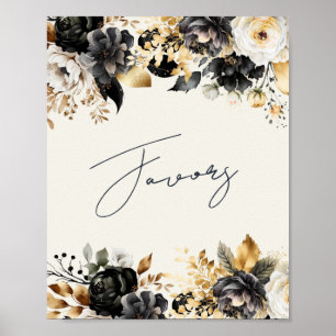 Póster de Recuerdos Florales de Oro Negro para 60 