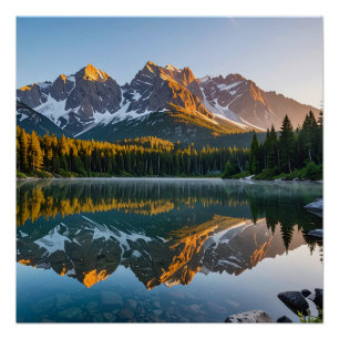 Póster de Reflexión del Lago de Montaña