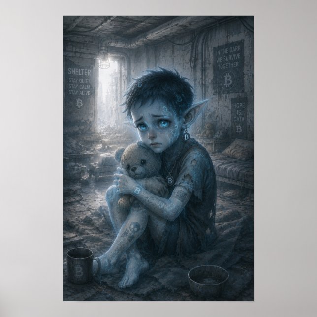 Póster de refugio antiaéreo / Soledad / Huérfano (Frente)