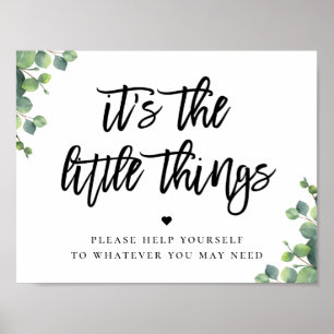 Póster de regalo para el baño de bodas con hojas d