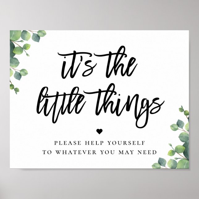 Póster de regalo para el baño de bodas con hojas d (Frente)