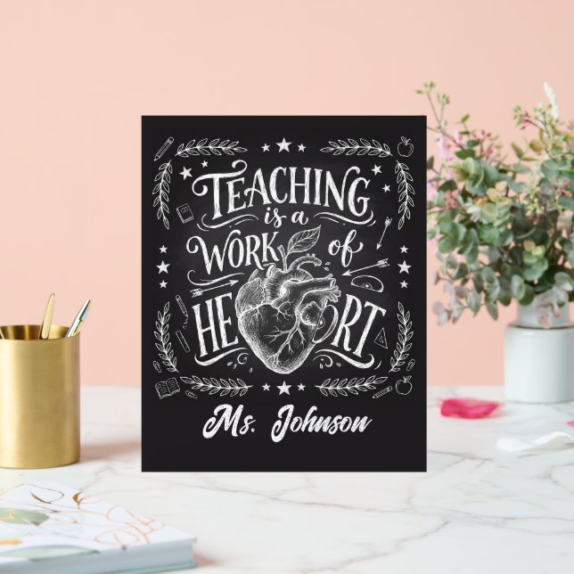 Póster de regalo personalizado para maestros - Dec (Boda)