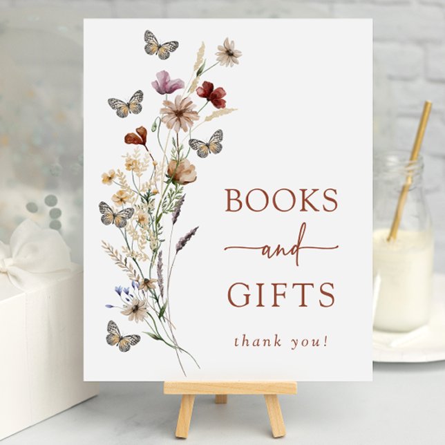 Póster de regalos de mariposa de terracota para ba (Terracotta Butterfly Gifts Baby Shower Poster by Painted Paperie
)