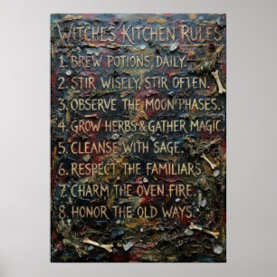 Póster de Reglas de la Cocina de Brujas