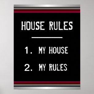 Póster de Reglas Divertidas de la Casa