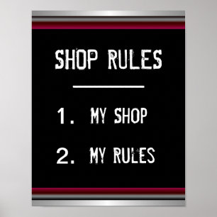 Póster de Reglas Divertidas de la Tienda