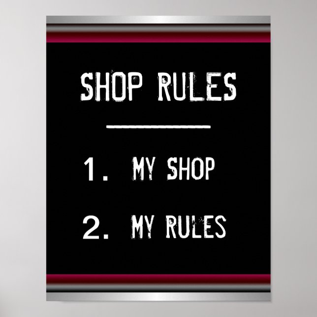 Póster de Reglas Divertidas de la Tienda (Frente)