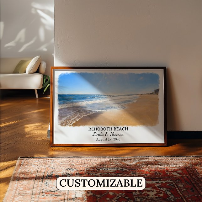 Póster de Rehoboth Beach Delaware, Acuarela, Perso (Subido por el creador)