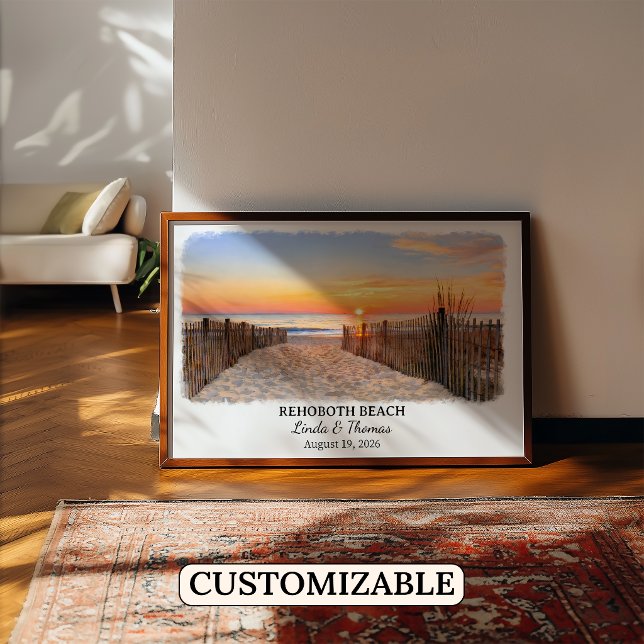 Póster de Rehoboth Beach Delaware, Acuarela, Perso (Subido por el creador)