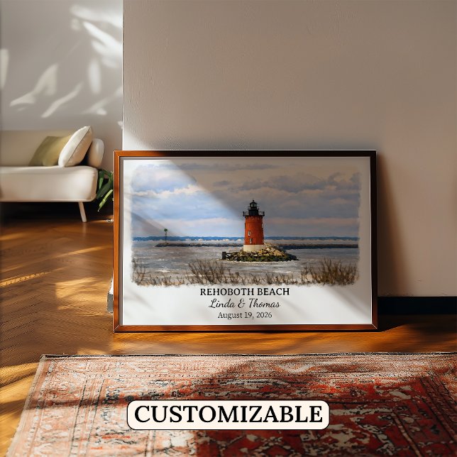 Póster de Rehoboth Beach Delaware, Acuarela, Perso (Subido por el creador)