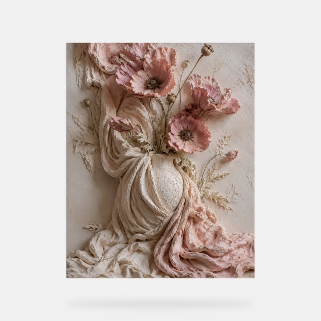 Póster de relieve floral rosa Luxe (Anverso)