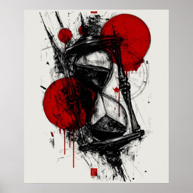Póster de Reloj de Arena Abstracto Trash Polka (Frente)