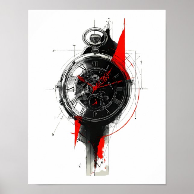 Póster de reloj de bolsillo Abstract Trash Polka (Frente)