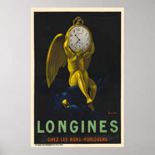 Póster de reloj Longines - Póster de Cappiello