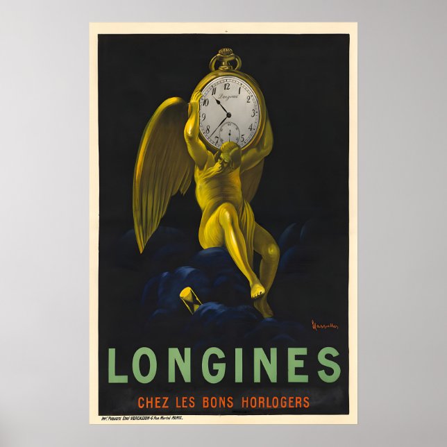 Póster de reloj Longines - Póster de Cappiello (Frente)
