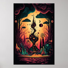 Póster de remolino abstracto | Retro Psicodélico 3