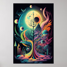 Póster de remolino abstracto | Retro Psicodélico 6