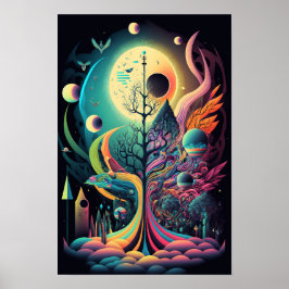 Póster de remolino abstracto | Retro Psicodélico 6