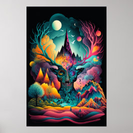 Póster de remolino abstracto | Retro psicodélico 7