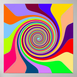 Póster de remolino multicolor abstracto