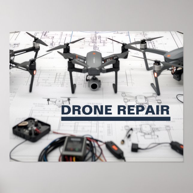 Póster de reparación de drones (Frente)