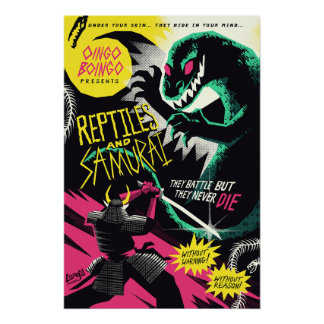 Póster de reptiles y samuráis