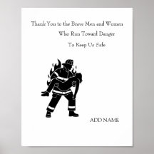 Póster de Rescate de Bombero Personalizado