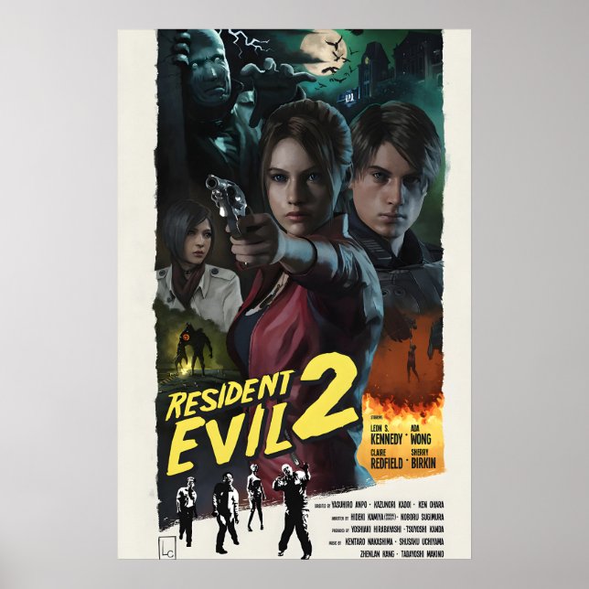 Póster de Resident Evil 2 Remake Arte de película  (Frente)
