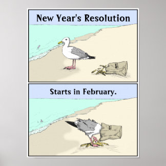 Poster de resolución de Año Nuevo 12x16" | Arte de