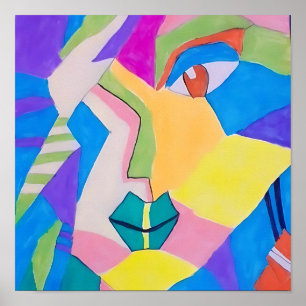 Poster de retrato abstracto - negrita y arte moder