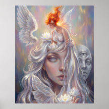 Póster de retrato de ángel místico