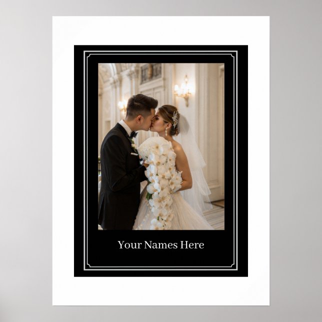 Póster de retrato de boda personalizado (Frente)