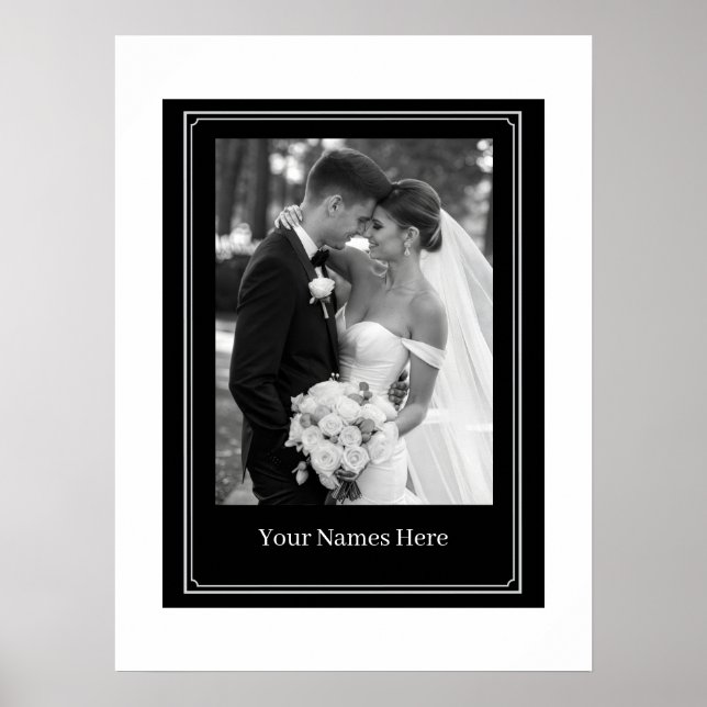 Póster de retrato de boda personalizado (Frente)