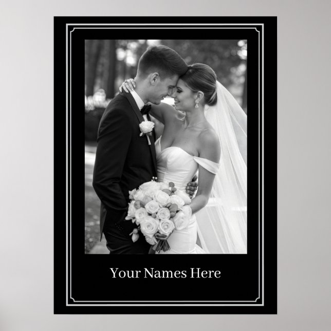 Póster de retrato de boda personalizado (Frente)