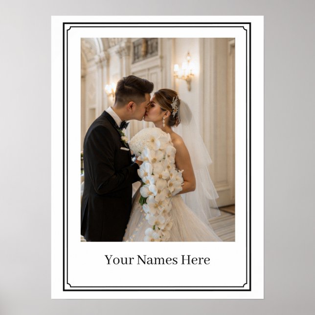 Póster de retrato de boda personalizado (Frente)