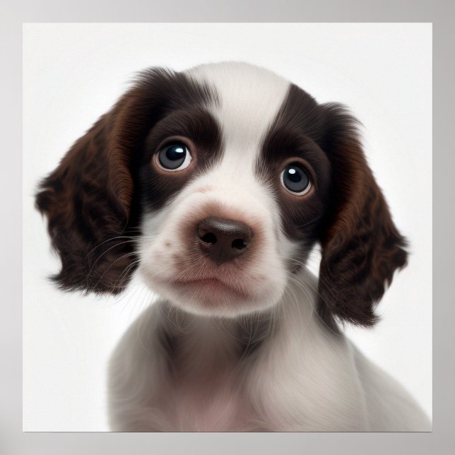 Póster de retrato de cachorro de perro de Spaniel  (Frente)