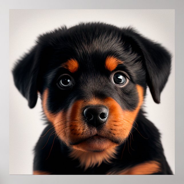 Póster de retrato de cachorro de Rottweiler lindo (Frente)