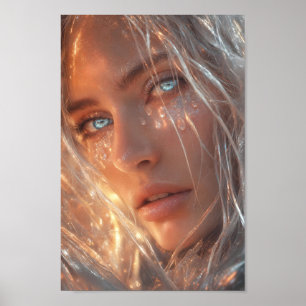 Póster de retrato de ensueño de luz de hielo etére