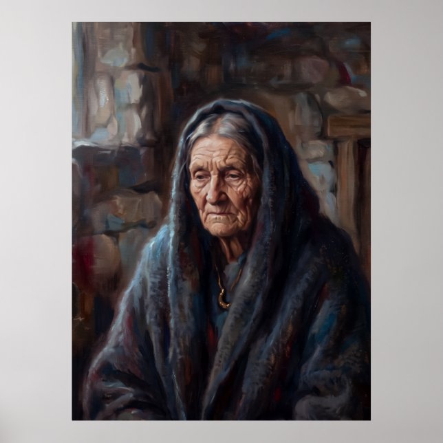 Póster de retrato de espíritu de Anciana del Hogar (Frente)