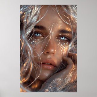 Póster de retrato de fantasía con mirada de escarc